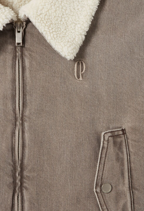 Denimjacke mit Kunstfell