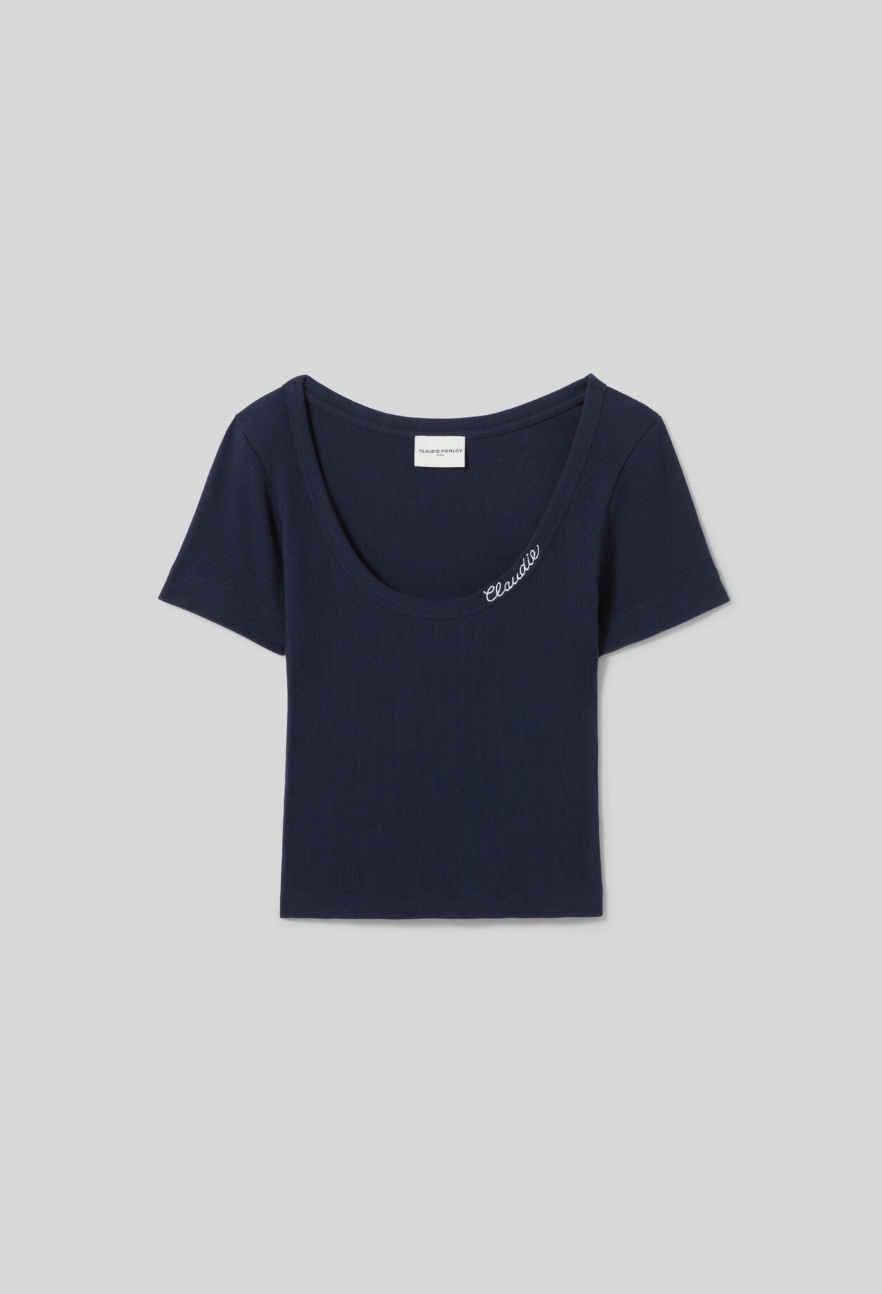 Besticktes Baumwoll-T-Shirt