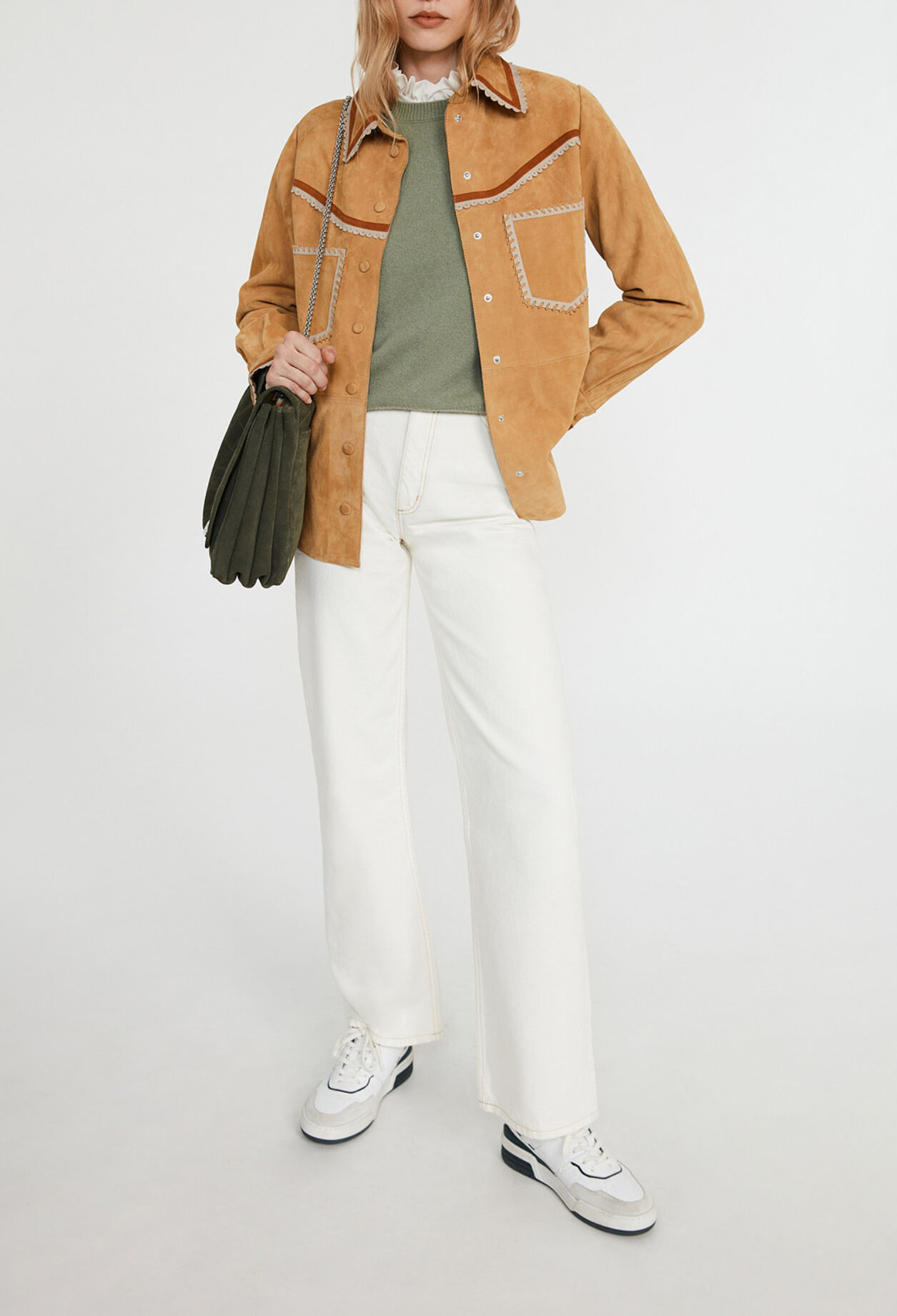 Overshirt aus Veloursleder 