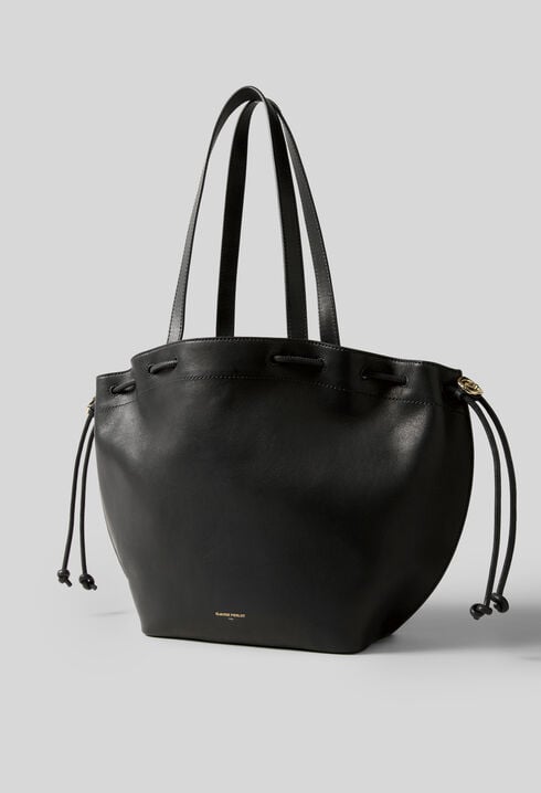 Glattleder-Shopper Goldlogo