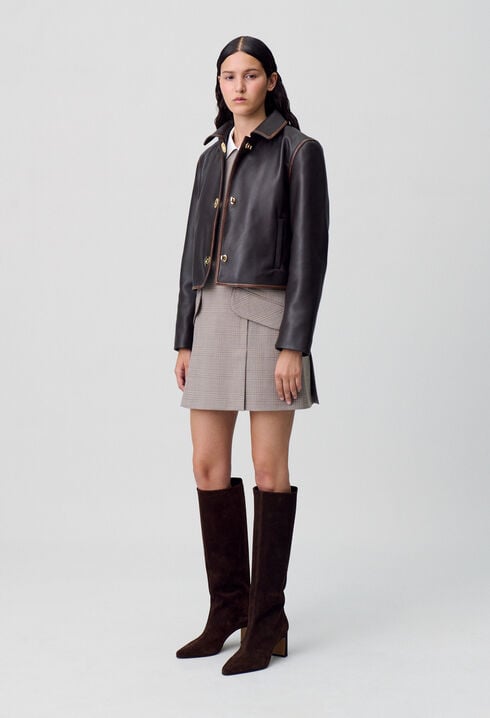 Kurze Jacke aus Vintage-Leder
