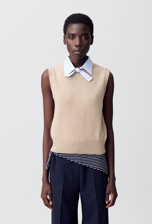 Ärmelloser Pullover