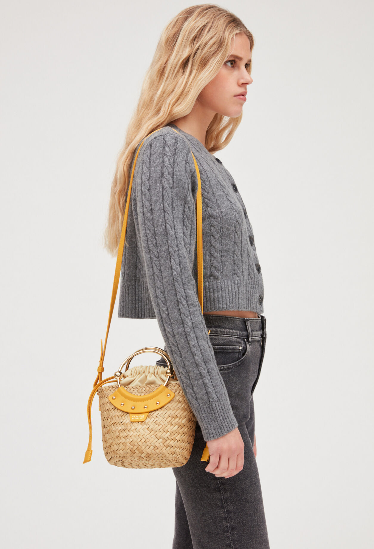 Mini-Handtasche Abeille aus Stroh