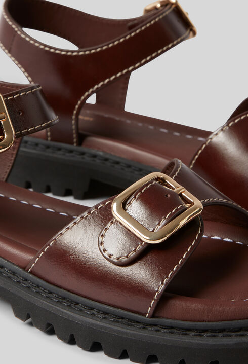Leder-Sandalen mit Schnallen