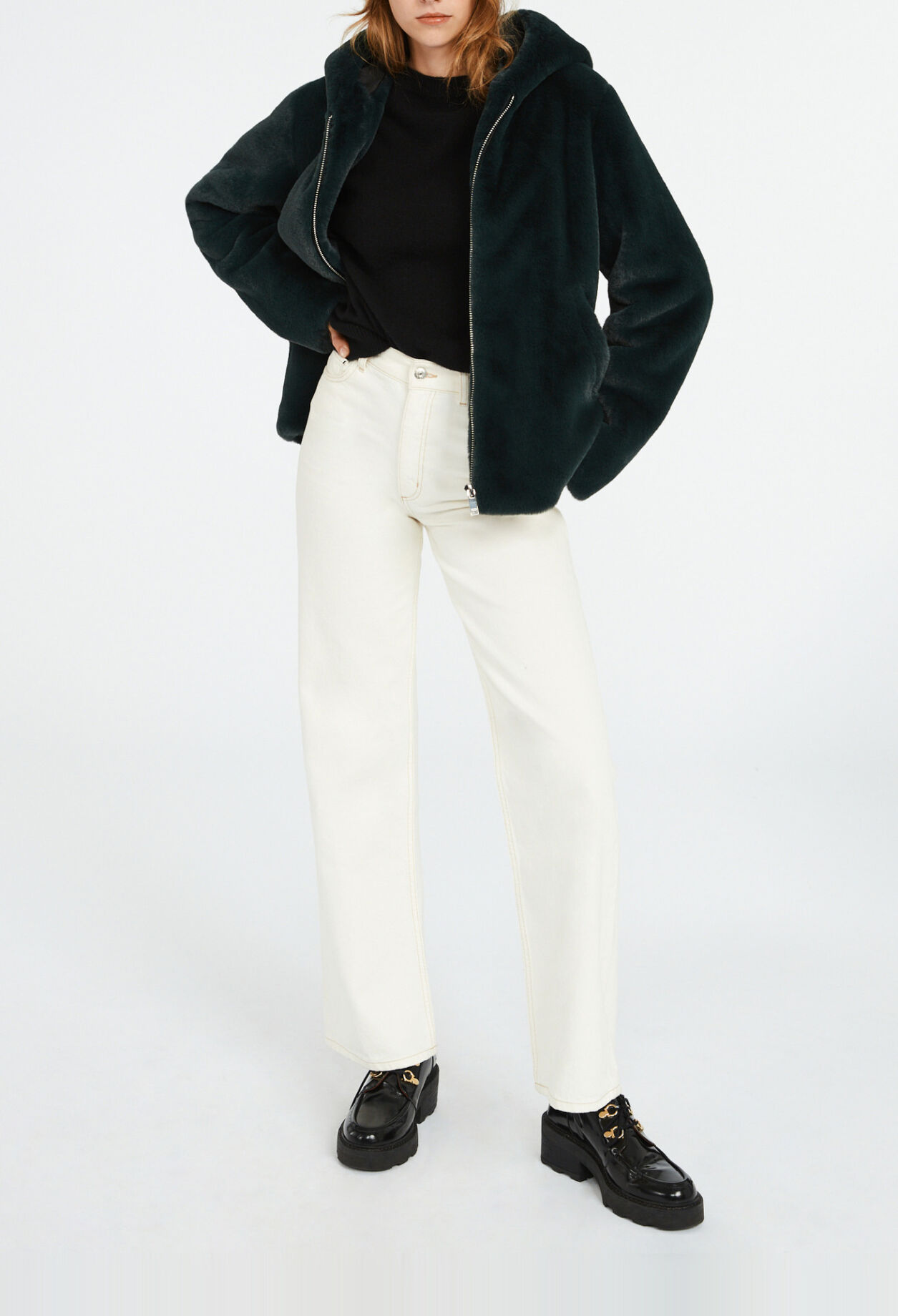 Blouson aus Pelzimitat