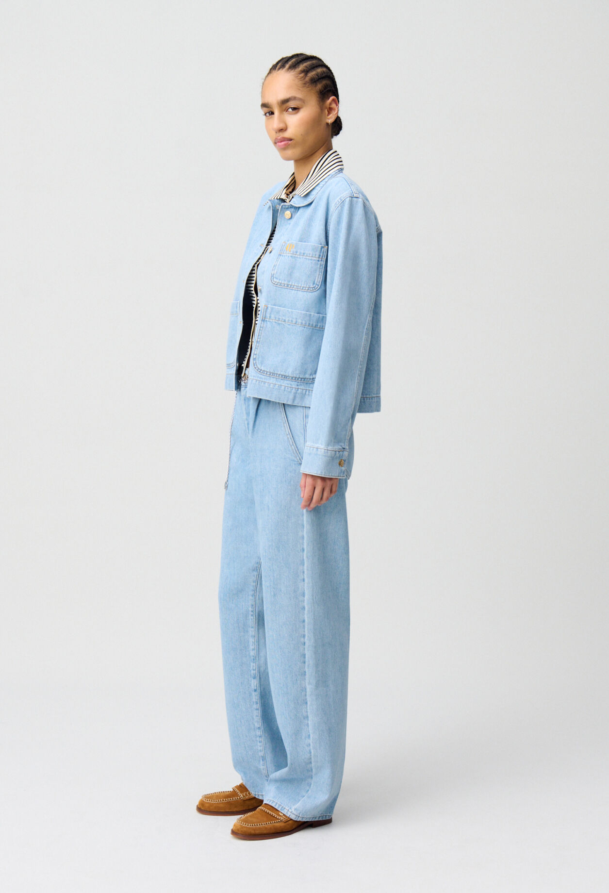 Denimjacke mit Bubikragen