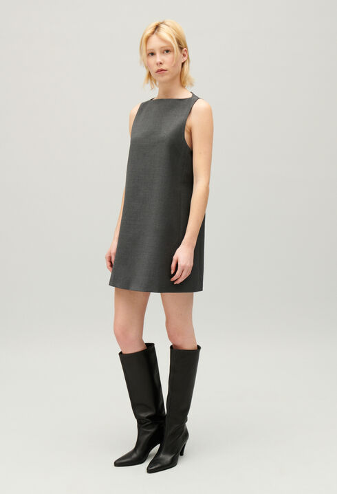 Kurzes Kleid grau meliert