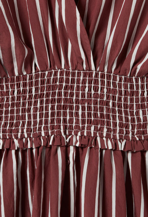 Gestreiftes Kleid in Wickeloptik