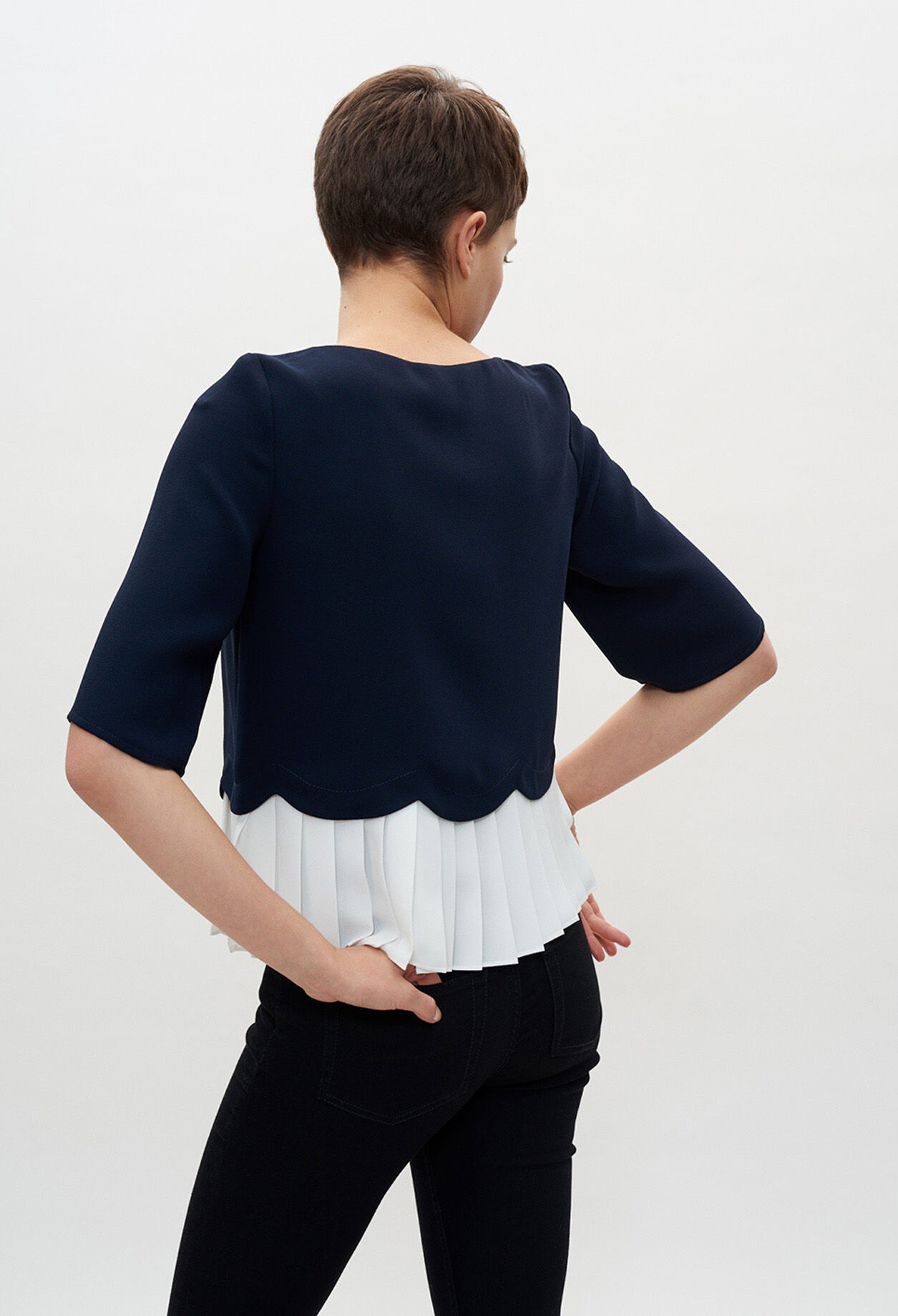 Plissiertes Top im Muschel-Look