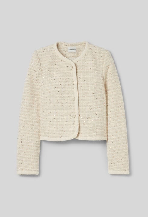 Kurze Tweedjacke mit Knöpfen
