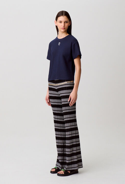 Besticktes Baumwoll-T-Shirt