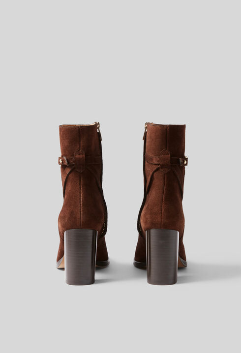 Absatzstiefeletten aus Veloursleder