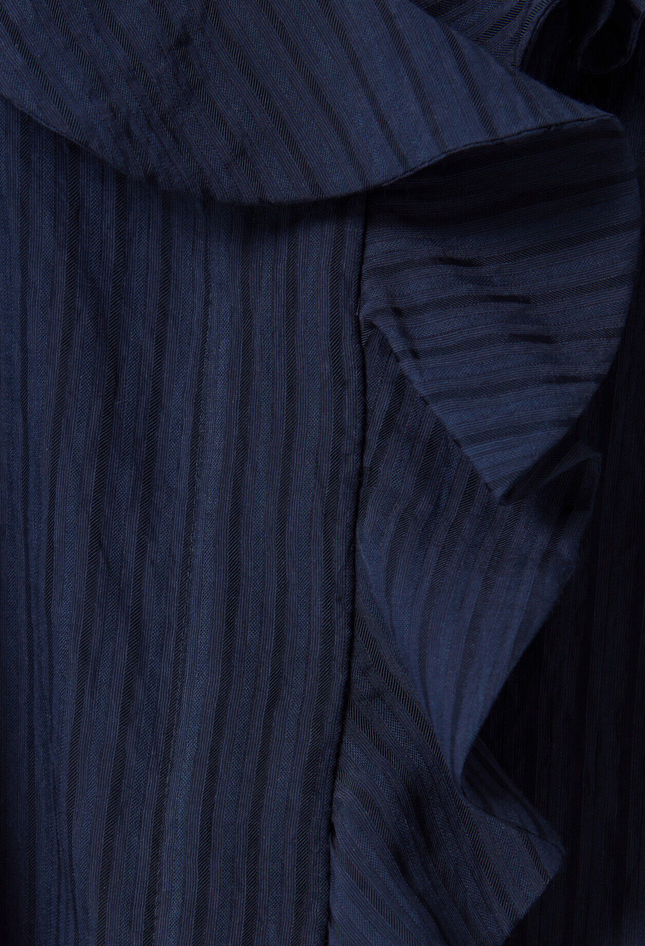 Gestreiftes Kleid Rüschen Blau