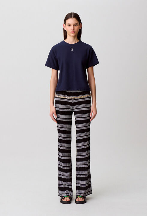 Besticktes Baumwoll-T-Shirt