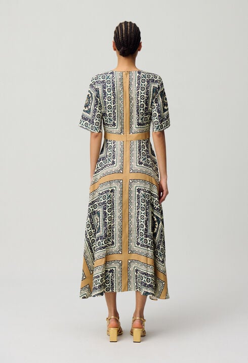 Langes fließendes Print-Kleid