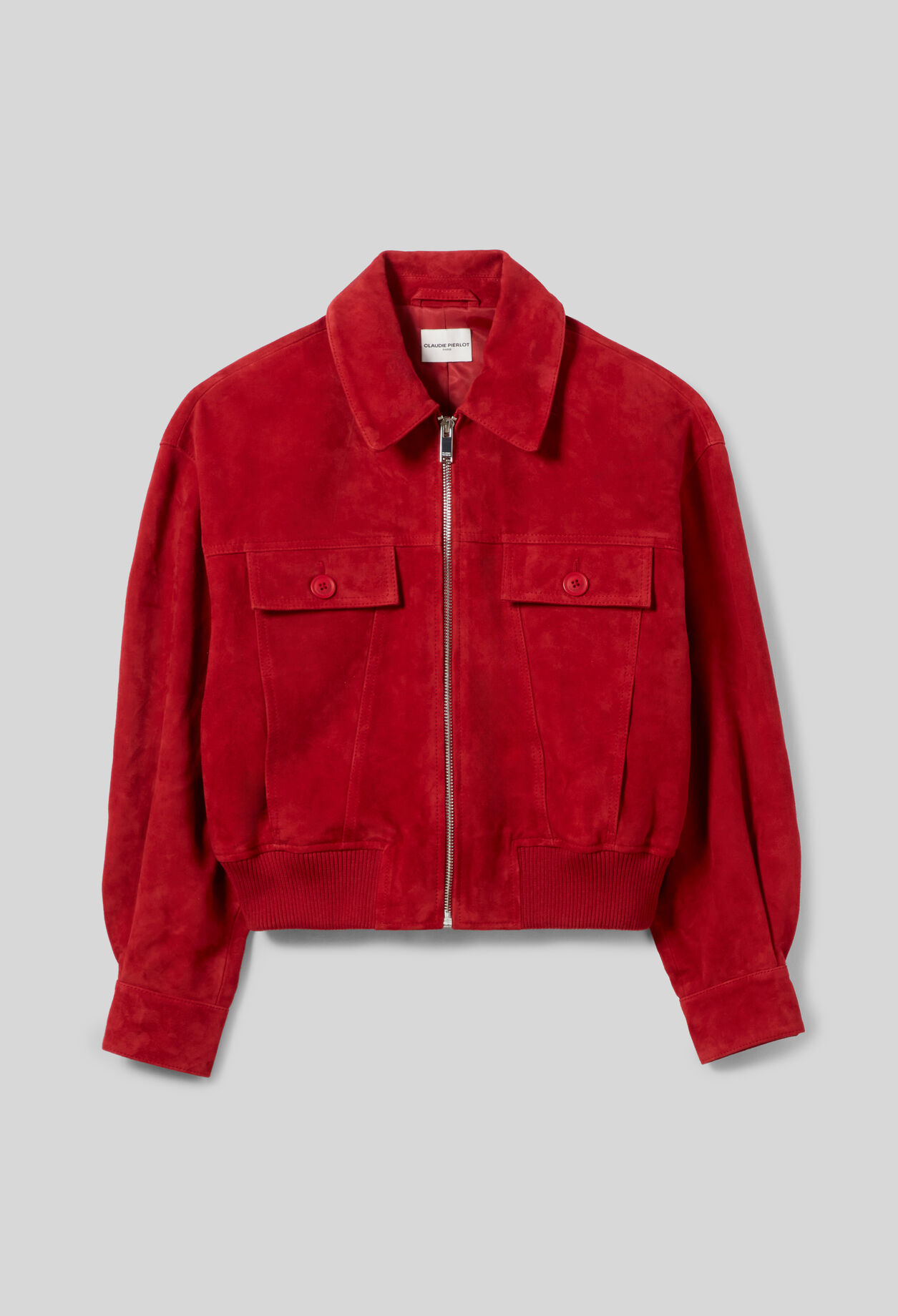 Veloursleder-Blouson, rot