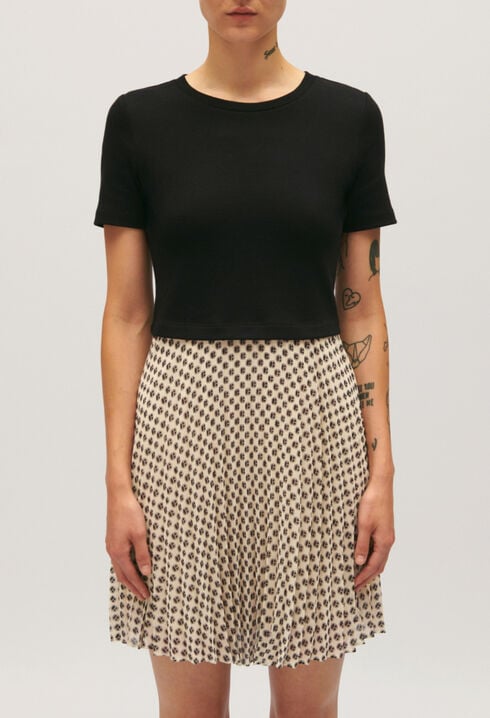 Kurzes Kleid Teli aus Materialmix