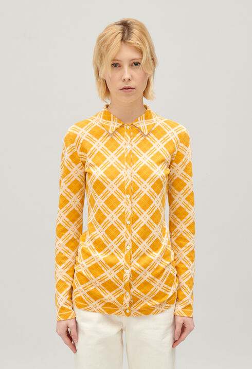 Cardigan Karomuster Gelb