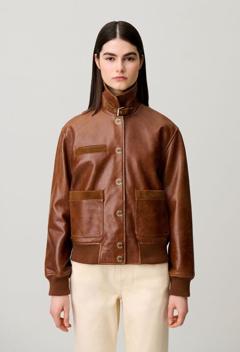 Weiter Lederblouson