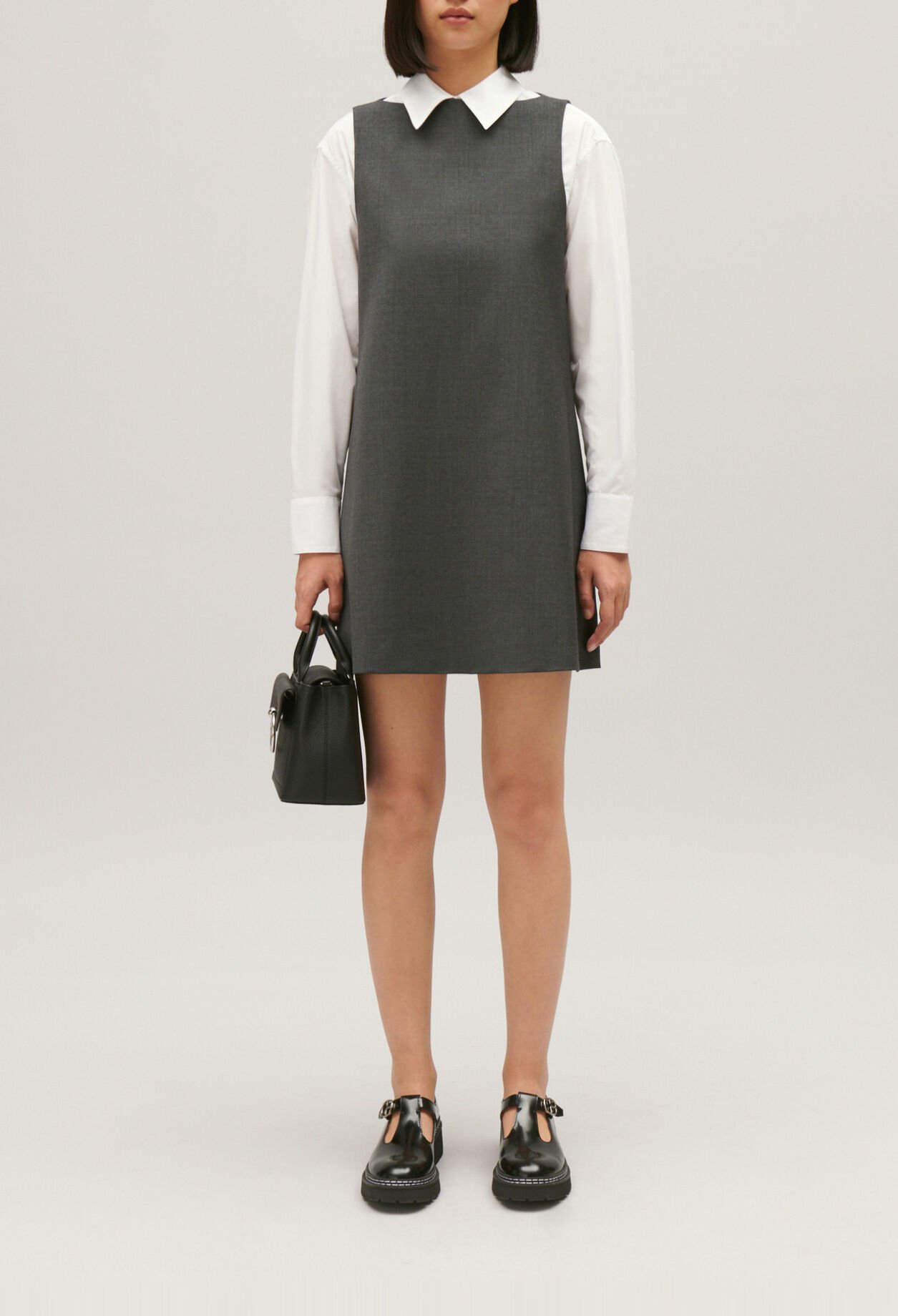 Kurzes Kleid grau meliert