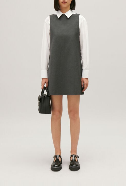 Kurzes Kleid grau meliert