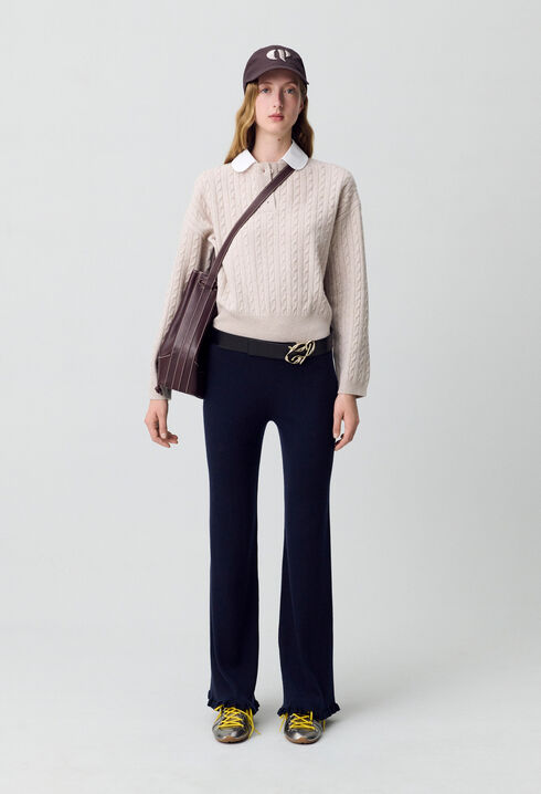 Pullover mit Bubikragen