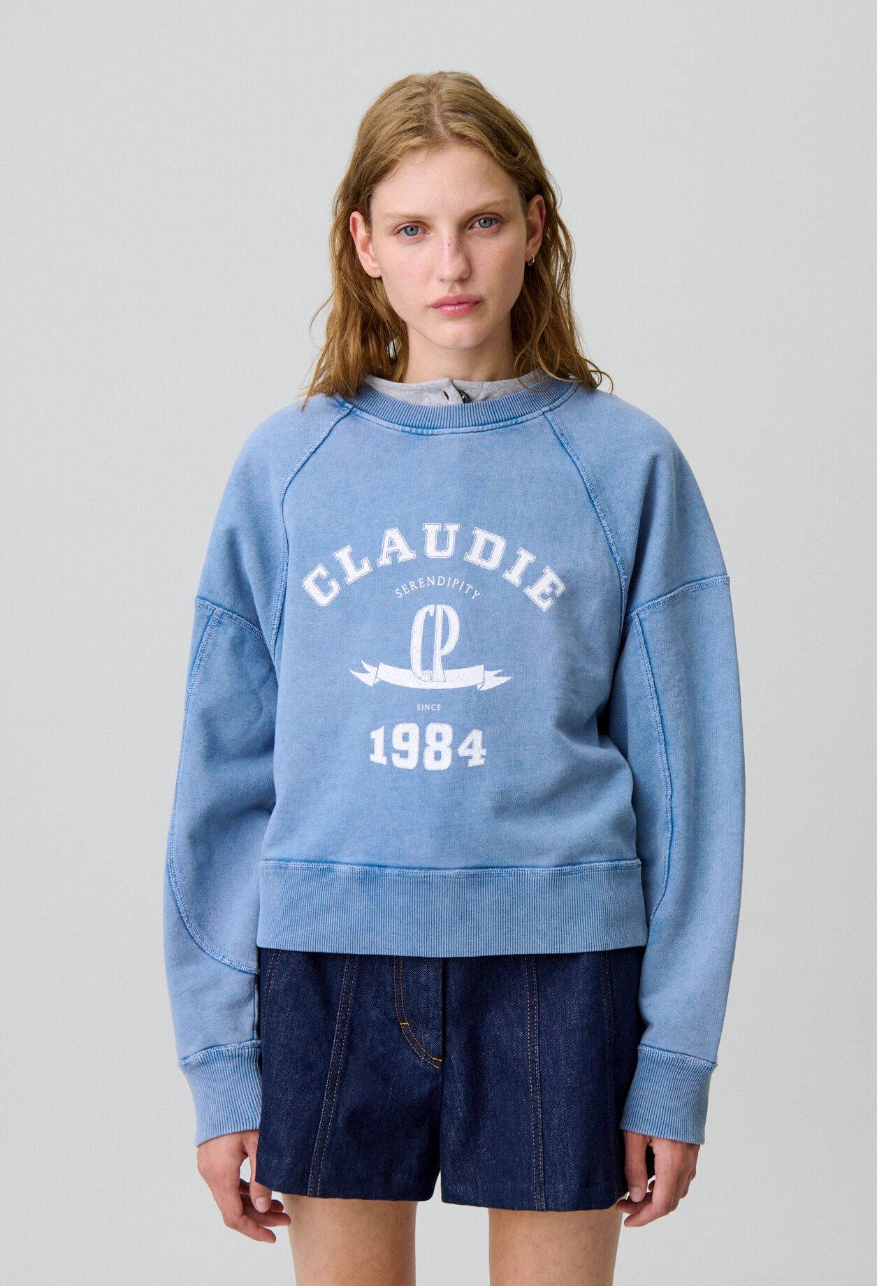 Sweatshirt verwaschener Baumwolle