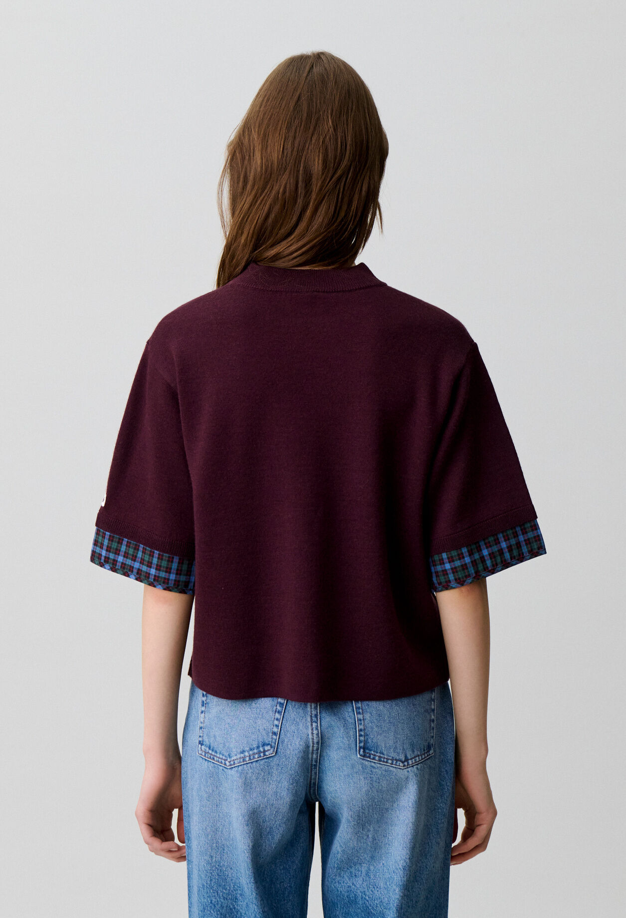 Strickpullover mit Stehkragen