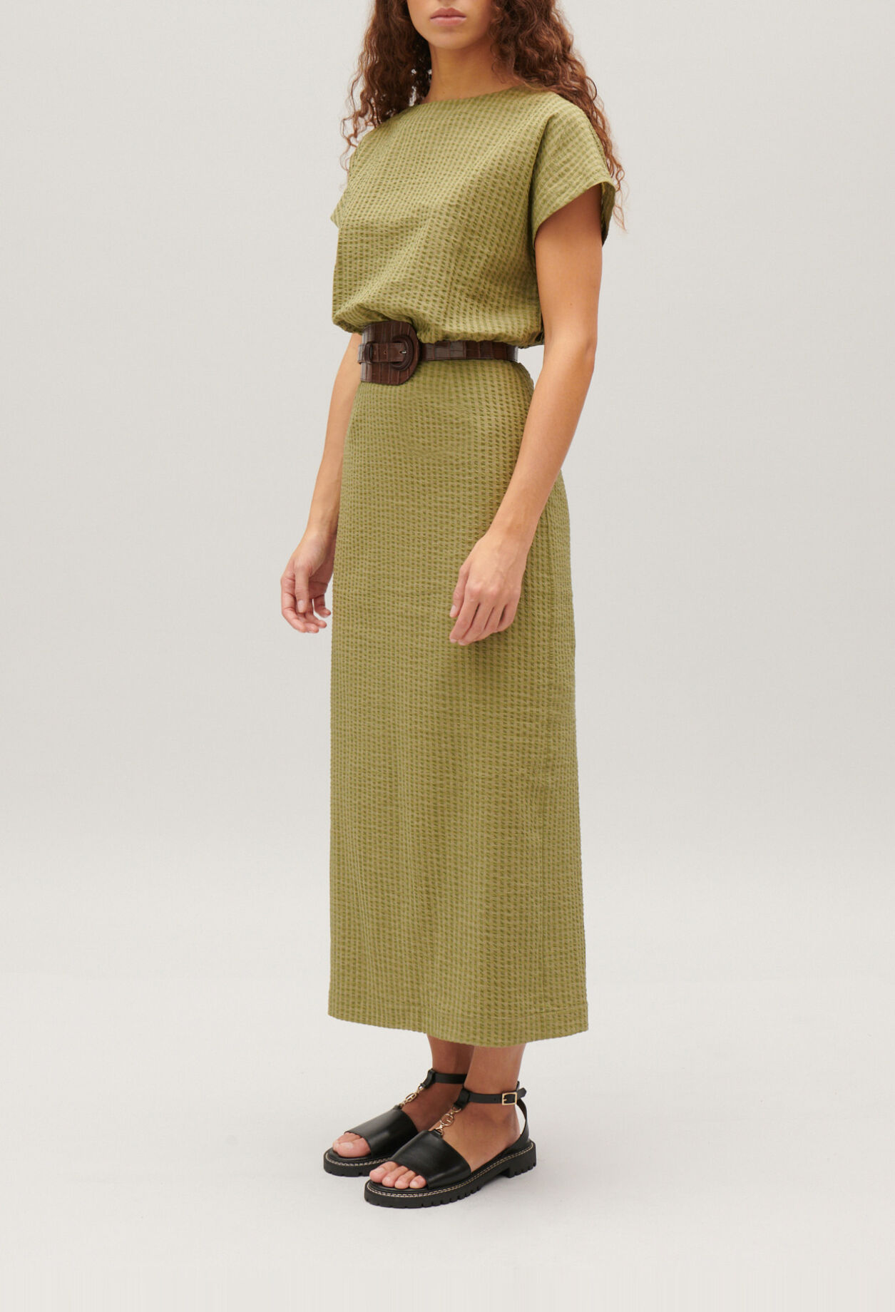 Midi-Kleid mit Streifen-Design