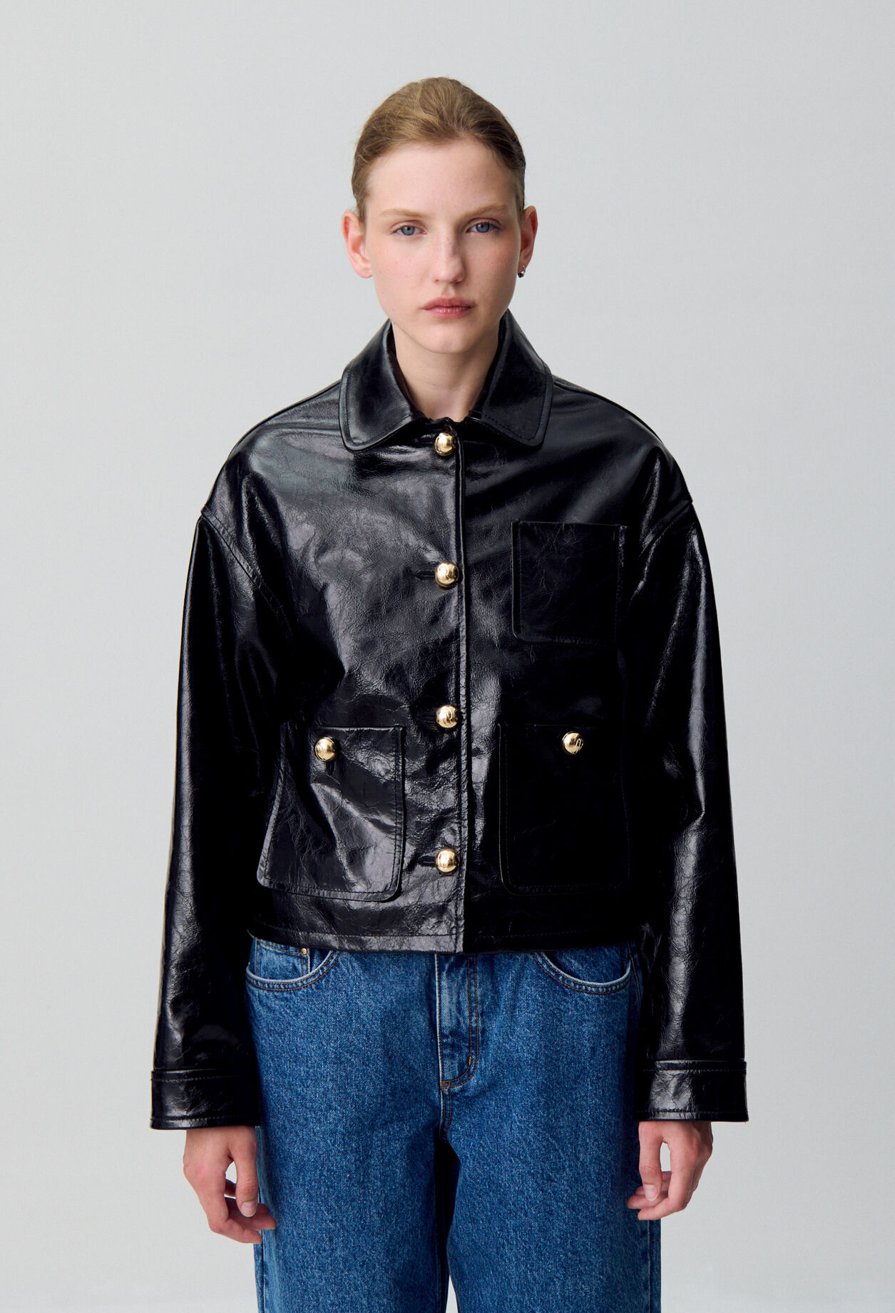 Blouson aus Antik-Lackleder