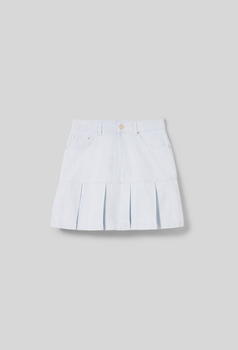 Kurzer Jeansrock mit Falten