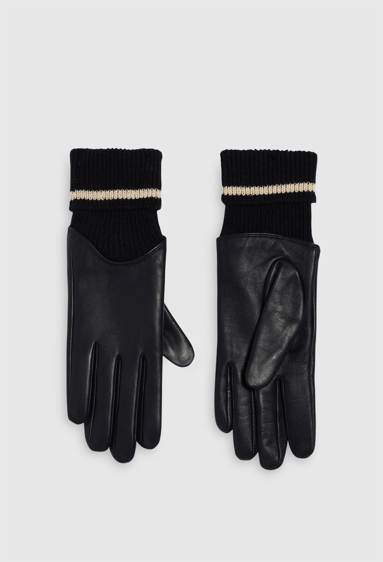 Handschuhe  Wolle und Ökoleder