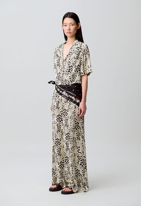 Satinhemd mit Animalprint