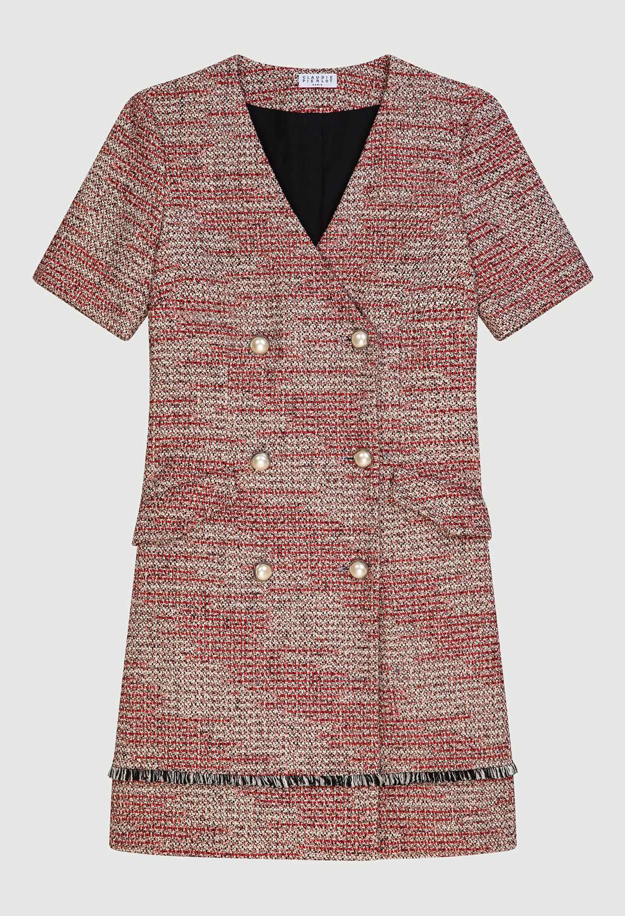 Rotes Tweedkleid