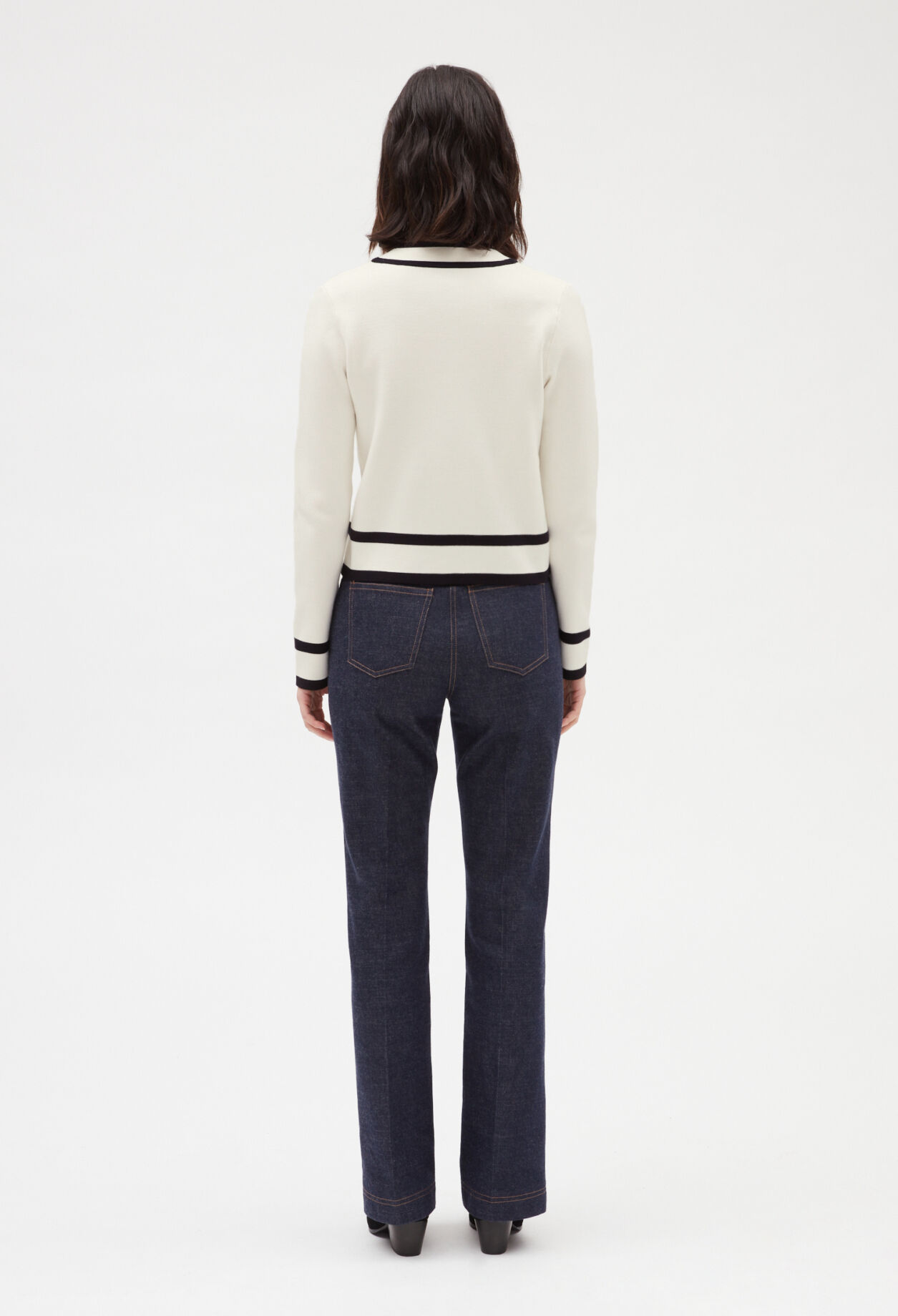 Cardigan, bestickte Tasche, zweifarbig