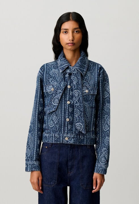 Bedruckte Jeansjacke