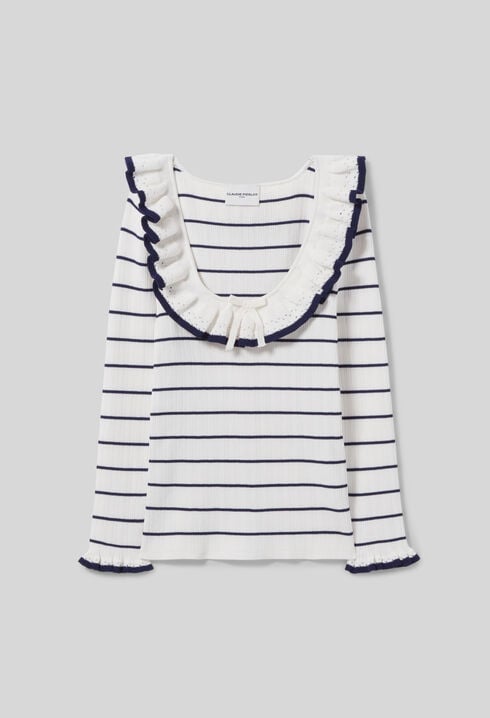 Gestreifter feiner Strickpullover