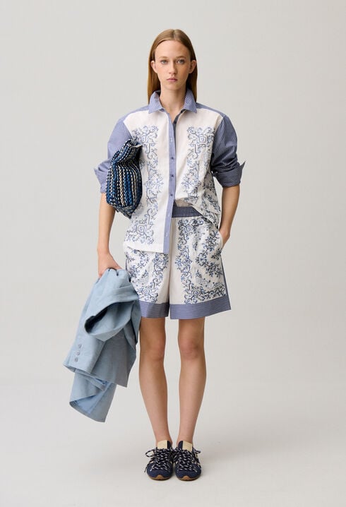 Gestreiftes Baumwollhemd