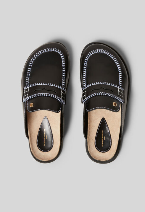Mules aus glattem Leder