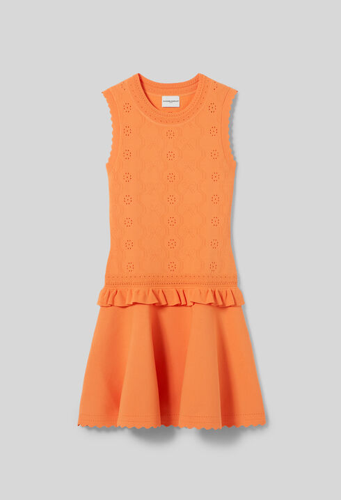 Strickkleid mit Volant