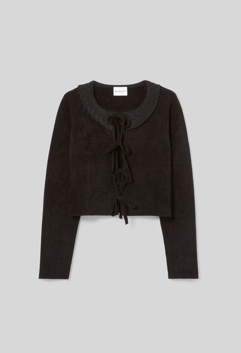 Cardigan aus Veloursstrick