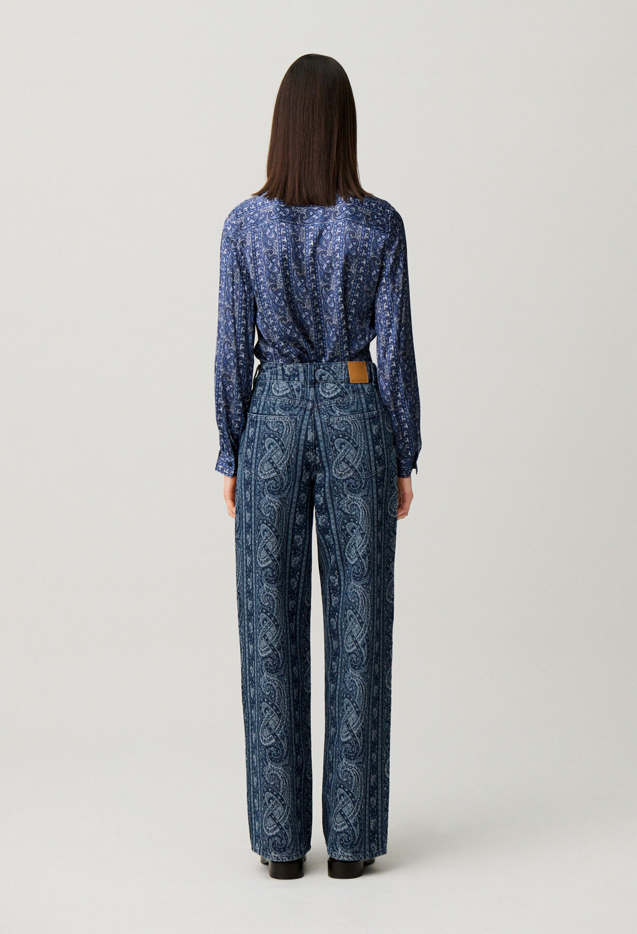 Gerade Denim-Jeans mit Print