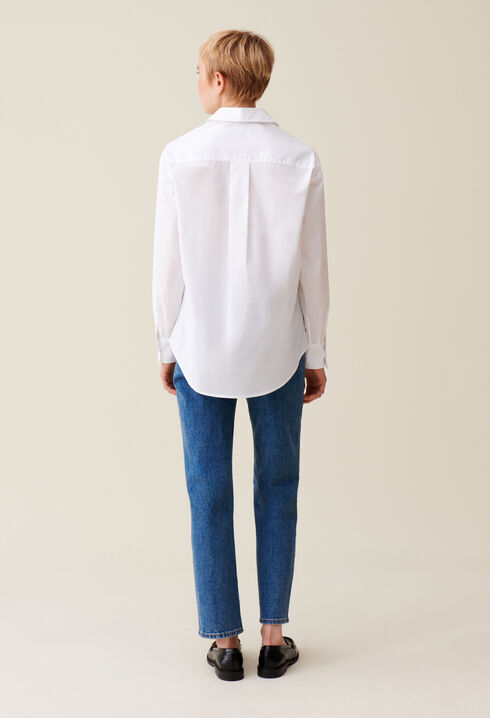 Weiße Hemdbluse aus Baumwolle 
