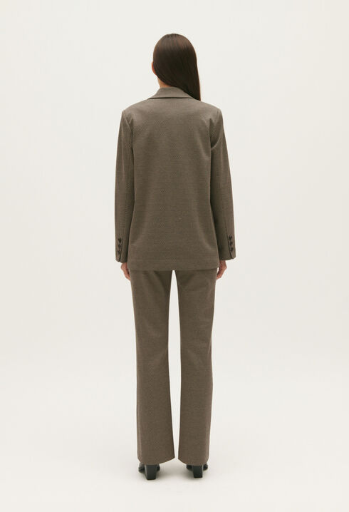 Schokoladenbrauner Hahnentritt-Blazer