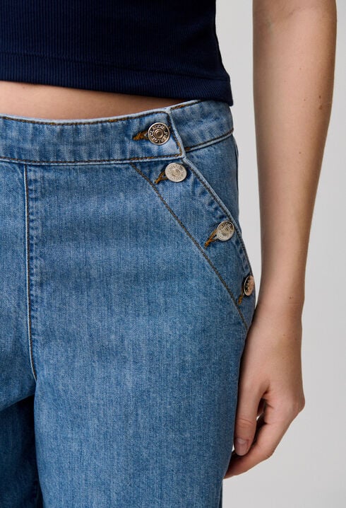 Denim-Shorts mit Matrosenlatz