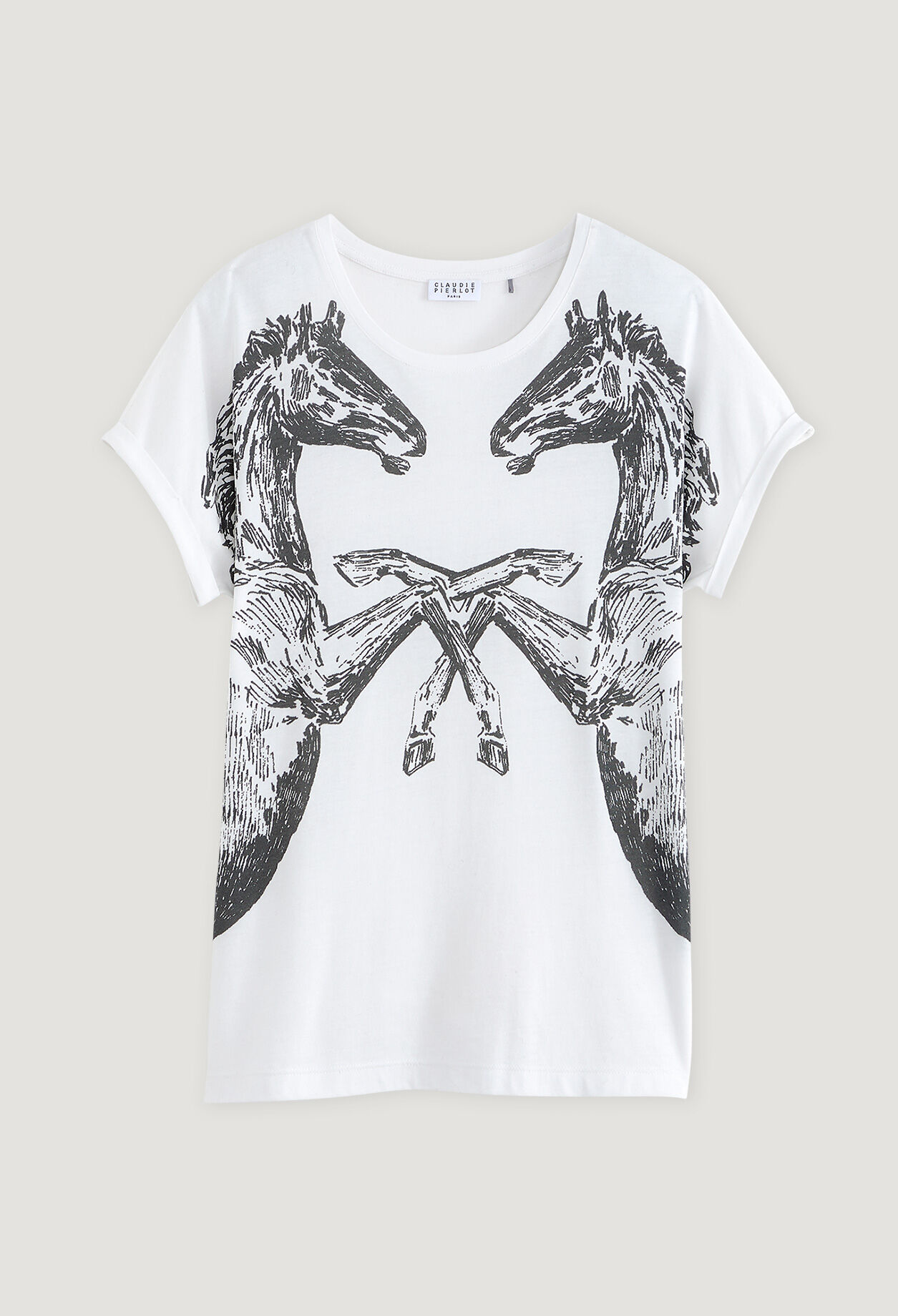 Weißes gemustertes T-Shirt