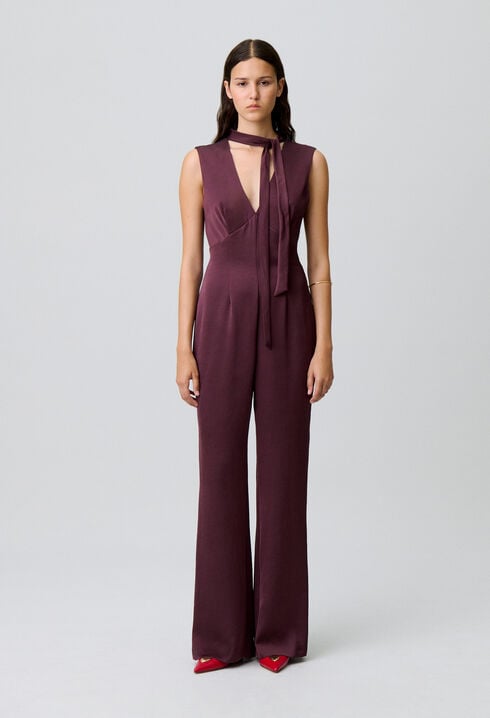 Fließender Satin-Jumpsuit