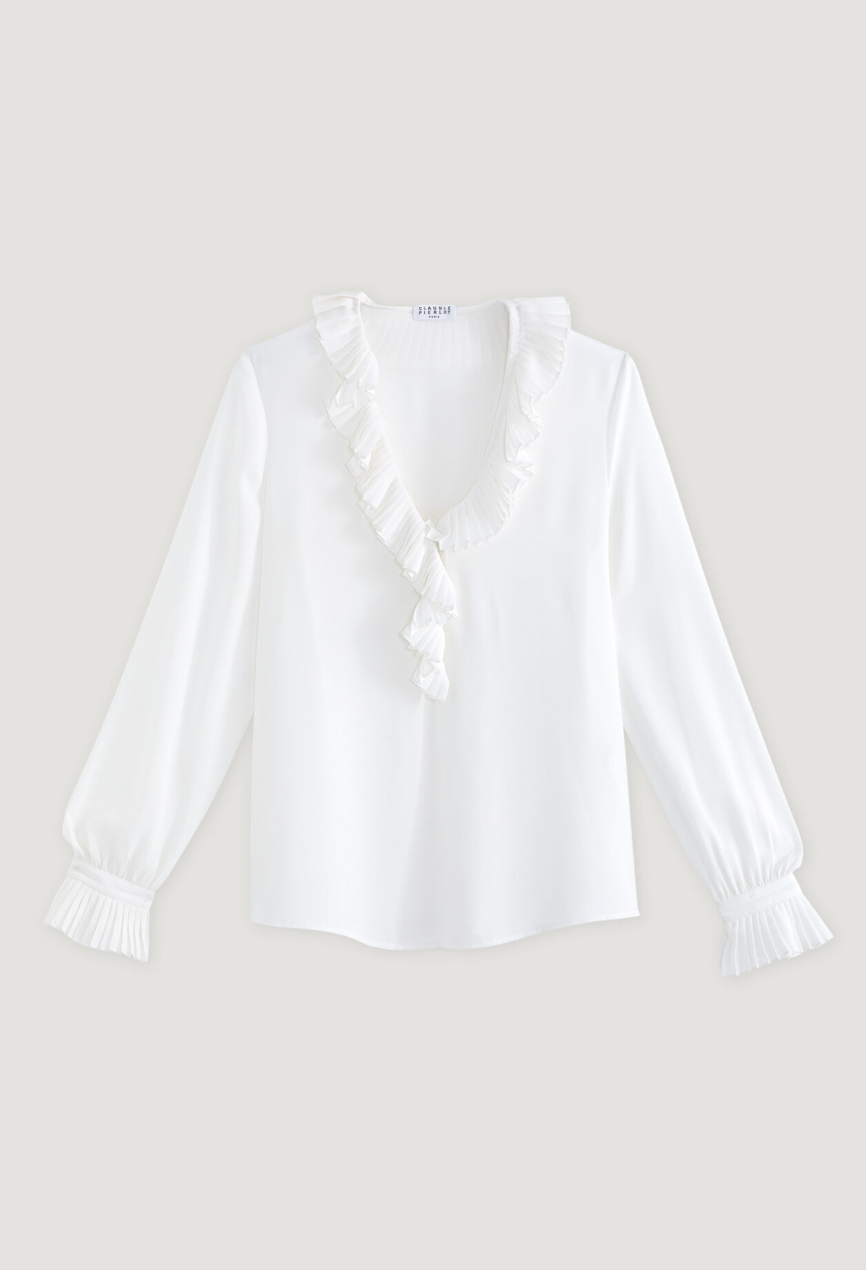 Bluse mit volant-besatz