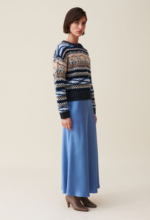 Kurzer Pullover mit Streifenmuster