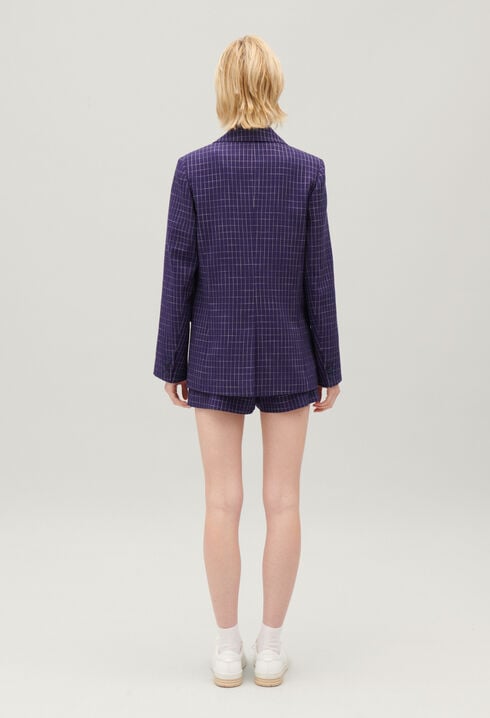 Blazer mit Karomuster Indigoblau